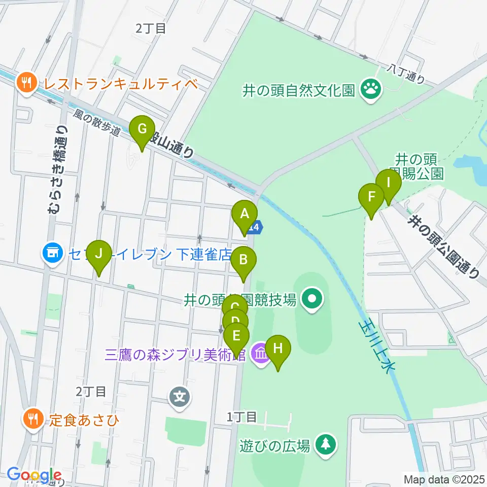 吉祥寺NEPO周辺のカフェ一覧地図