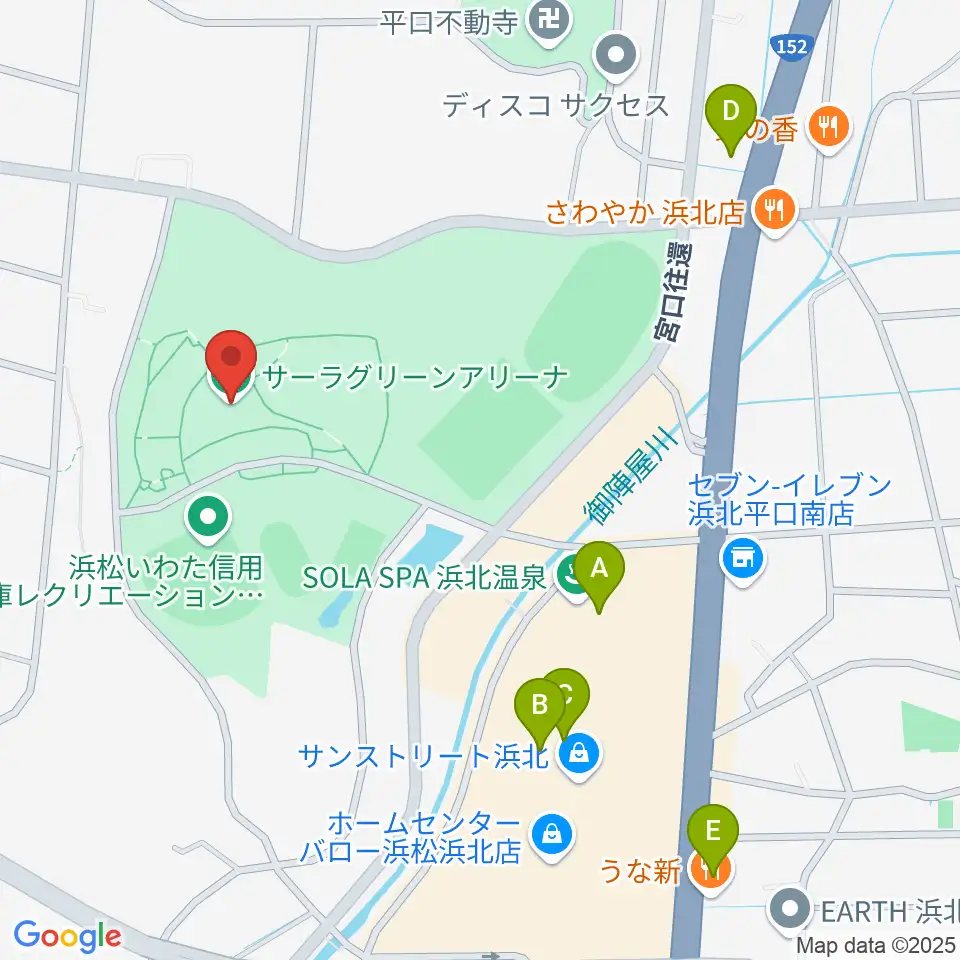 サーラグリーンアリーナ周辺のカフェ一覧地図