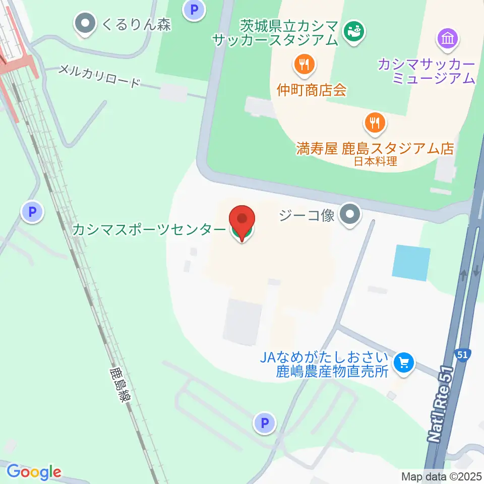 カシマスポーツセンター周辺のカフェ一覧地図