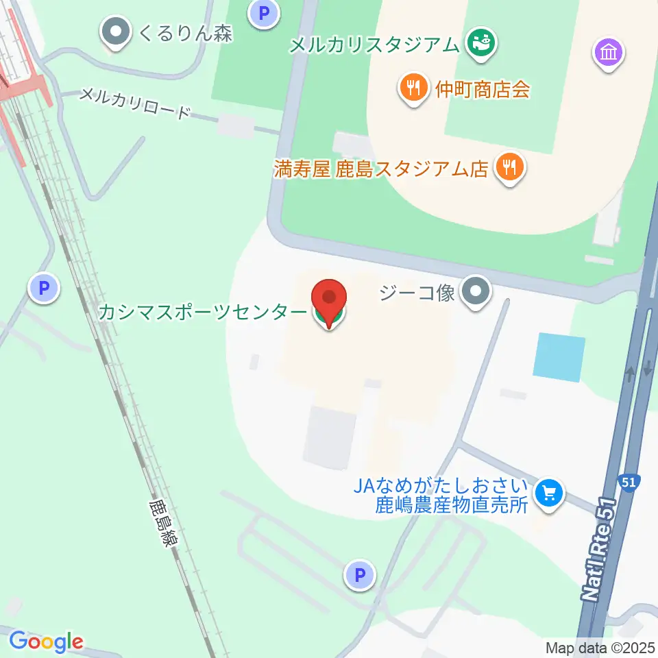 カシマスポーツセンター周辺のカフェ一覧地図