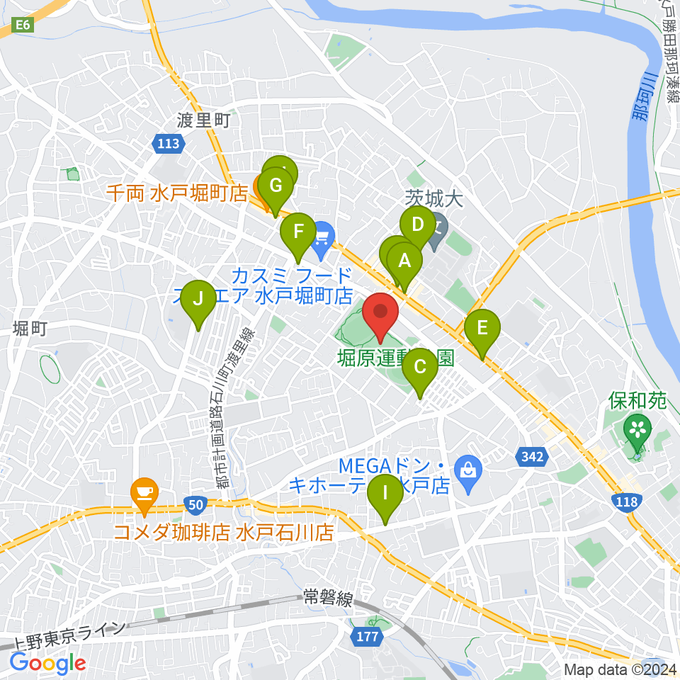 東日本技術研究所武道館周辺のカフェ一覧地図