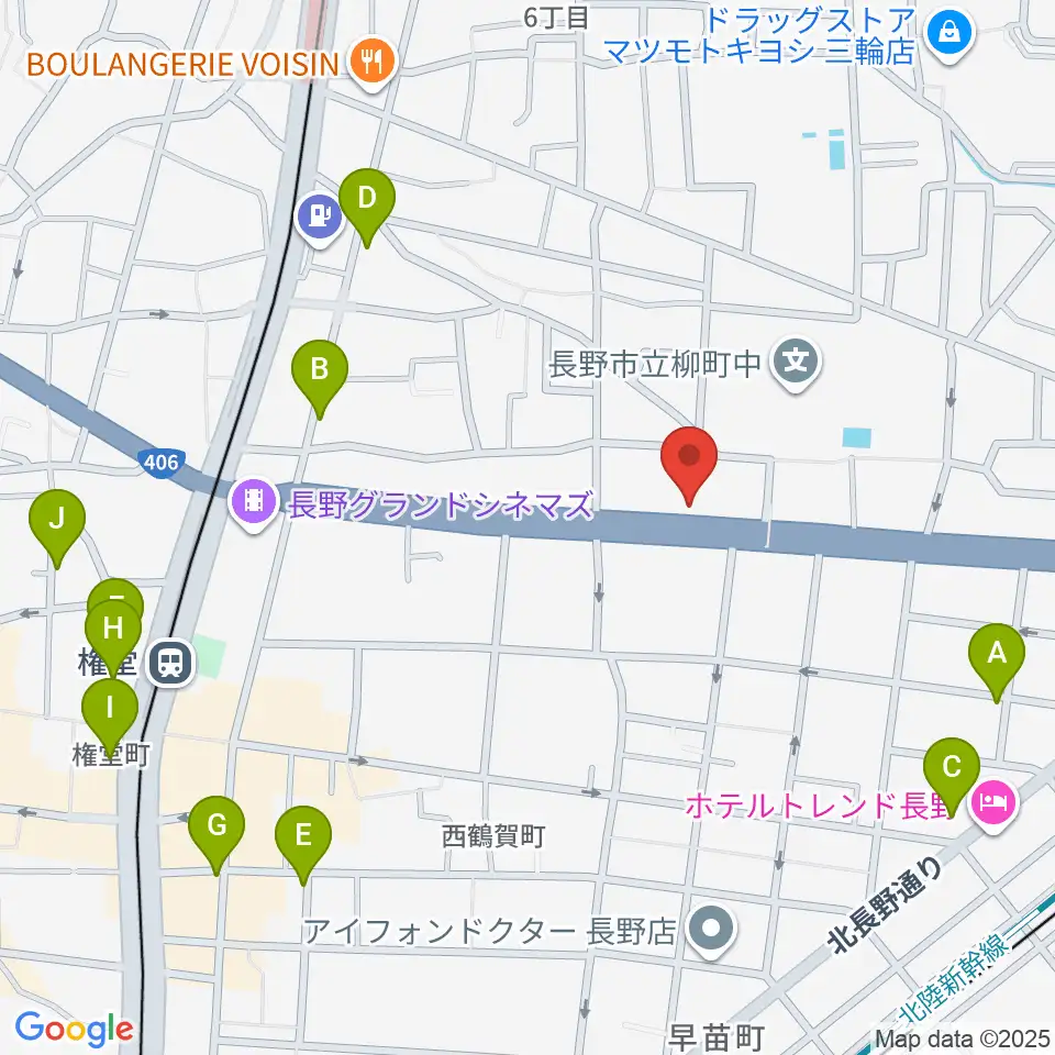 ウインナー楽器周辺のカフェ一覧地図