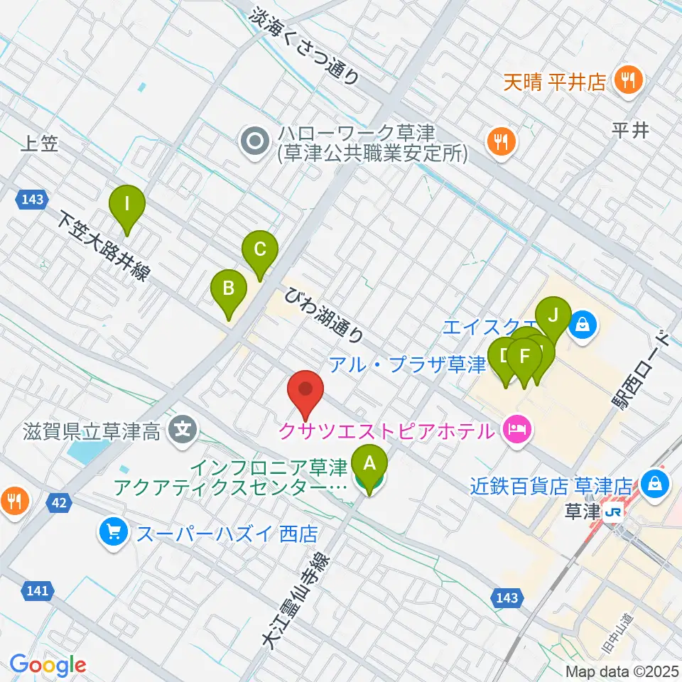 YMITアリーナ周辺のカフェ一覧地図