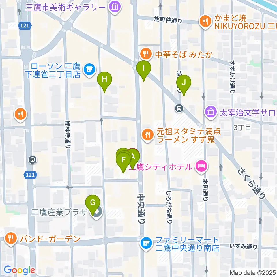 三鷹SCOOL周辺のカフェ一覧地図