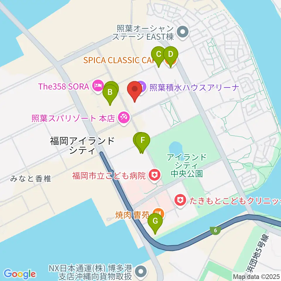 照葉積水ハウスアリーナ周辺のカフェ一覧地図