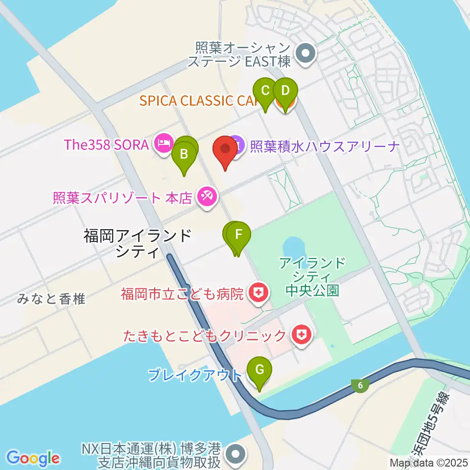 照葉積水ハウスアリーナ周辺のカフェ一覧地図