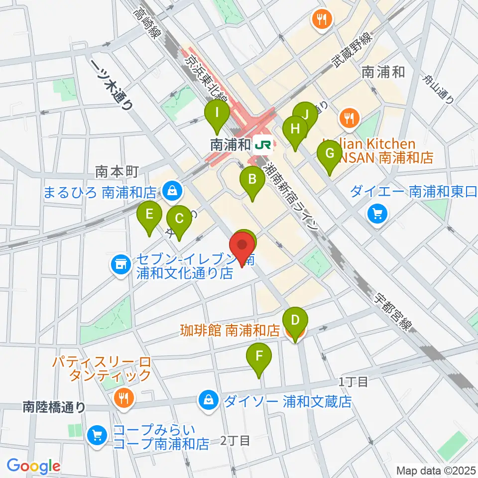 スタジオパックス南浦和店周辺のカフェ一覧地図