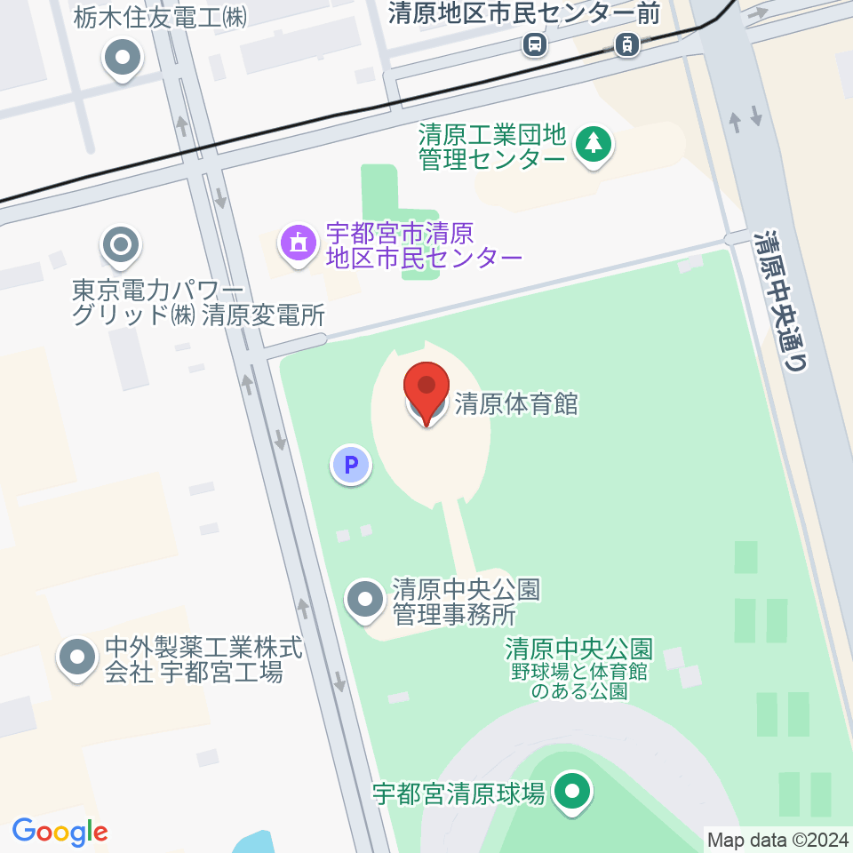 宇都宮市清原体育館周辺のカフェ一覧地図