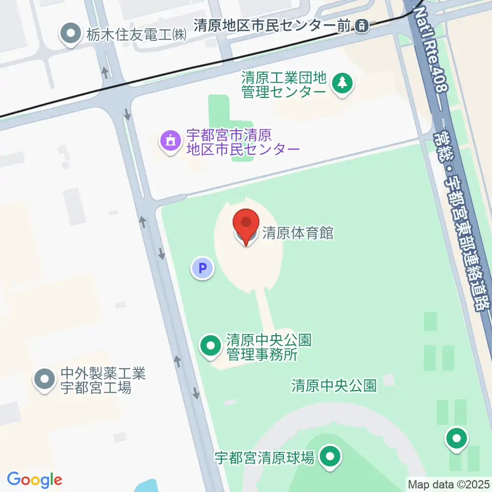 宇都宮市清原体育館周辺のカフェ一覧地図