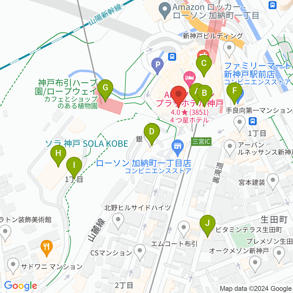 アイア2.5シアター神戸周辺のカフェ一覧地図