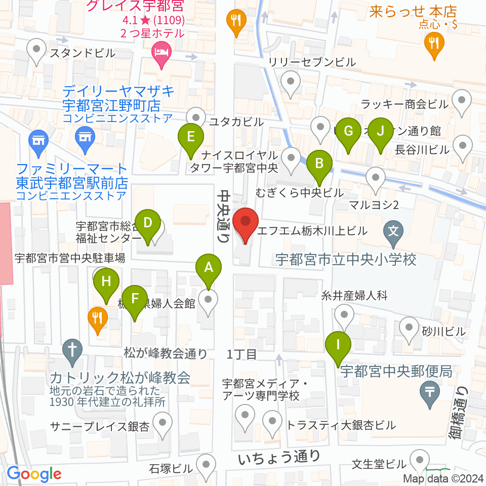 レディオベリー周辺のカフェ一覧地図
