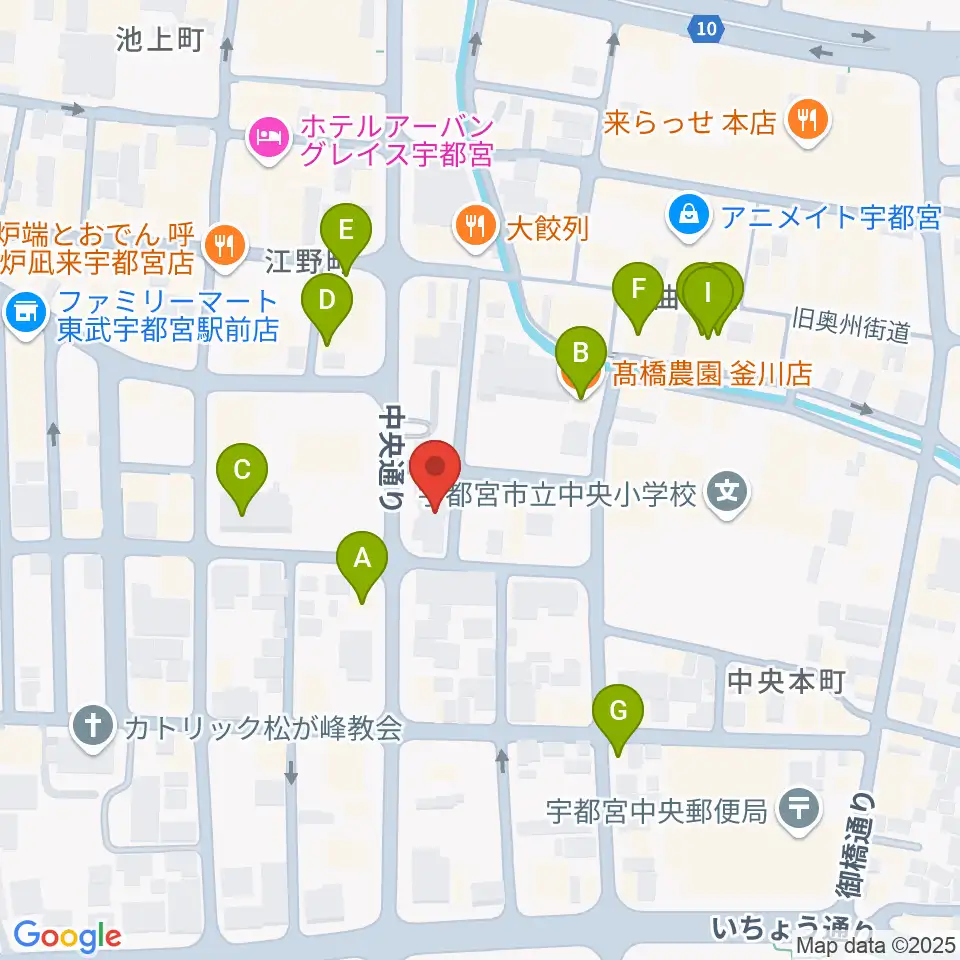 レディオベリー周辺のカフェ一覧地図