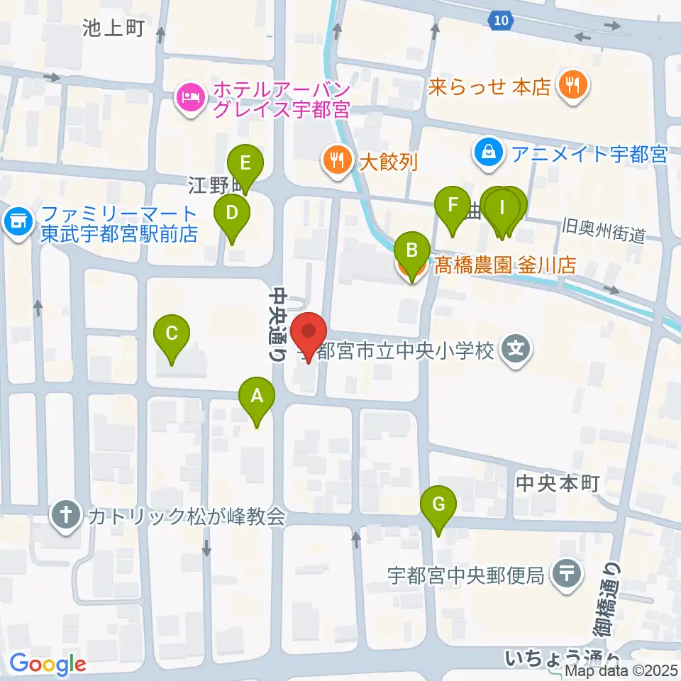 レディオベリー周辺のカフェ一覧地図