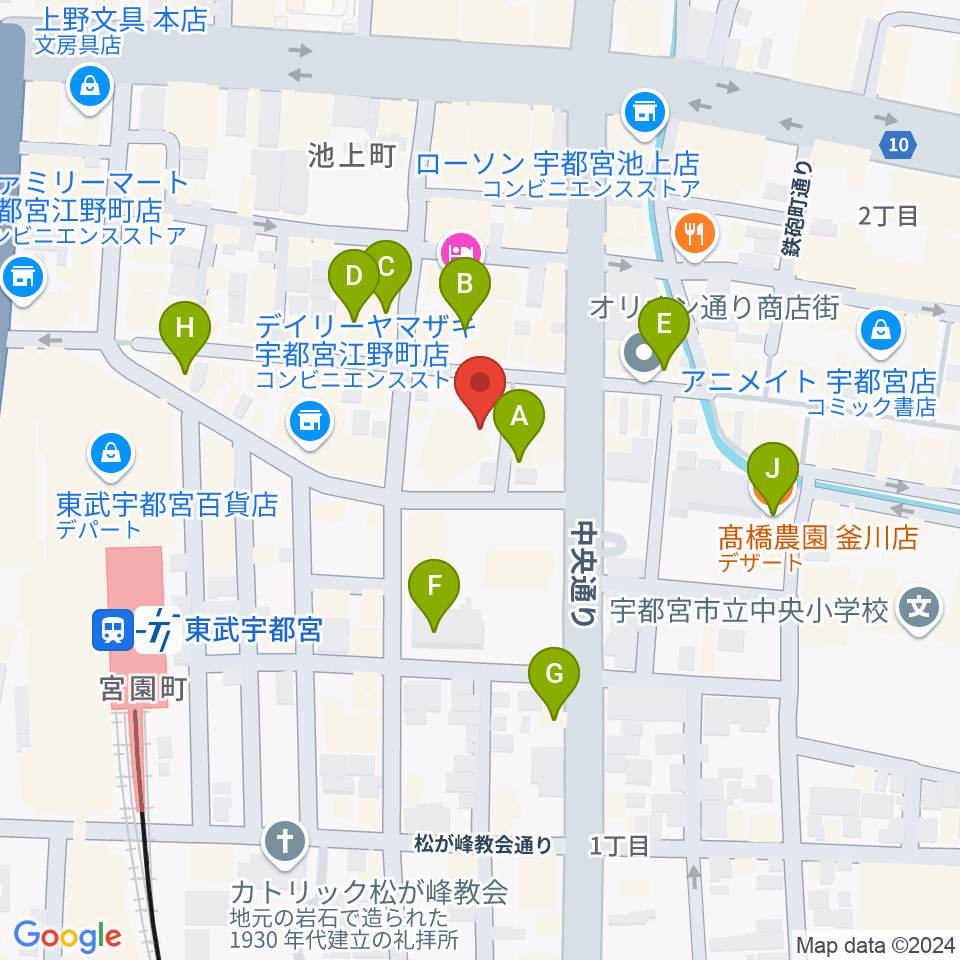 オリオンスクエア周辺のカフェ一覧地図