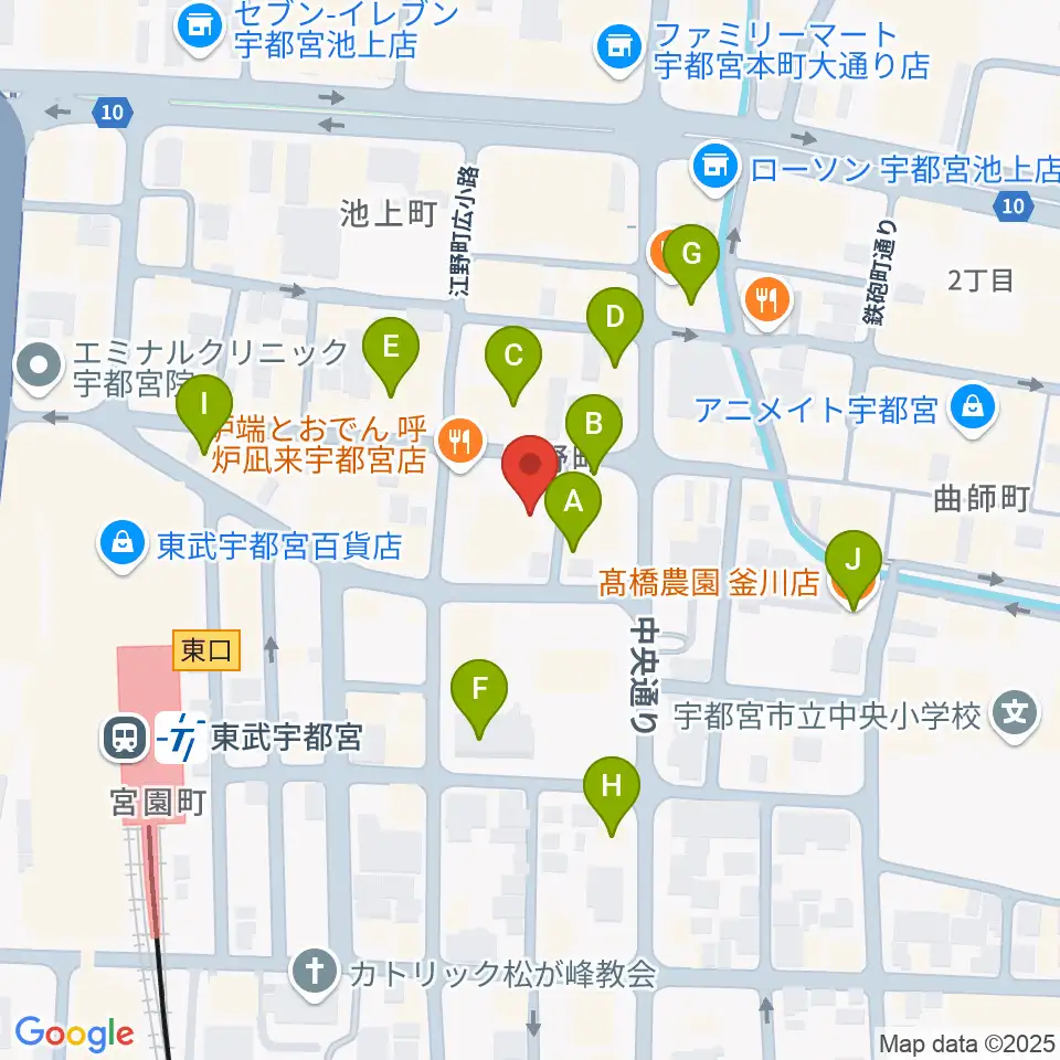 オリオンスクエア周辺のカフェ一覧地図
