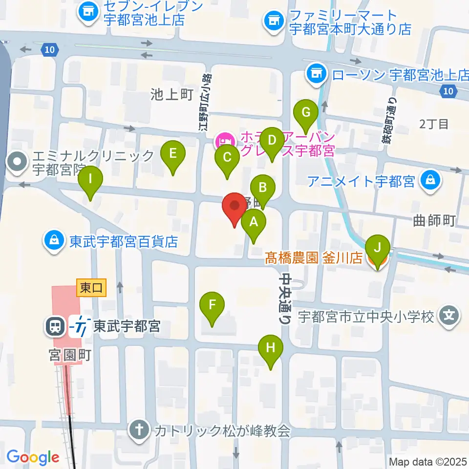 オリオンスクエア周辺のカフェ一覧地図