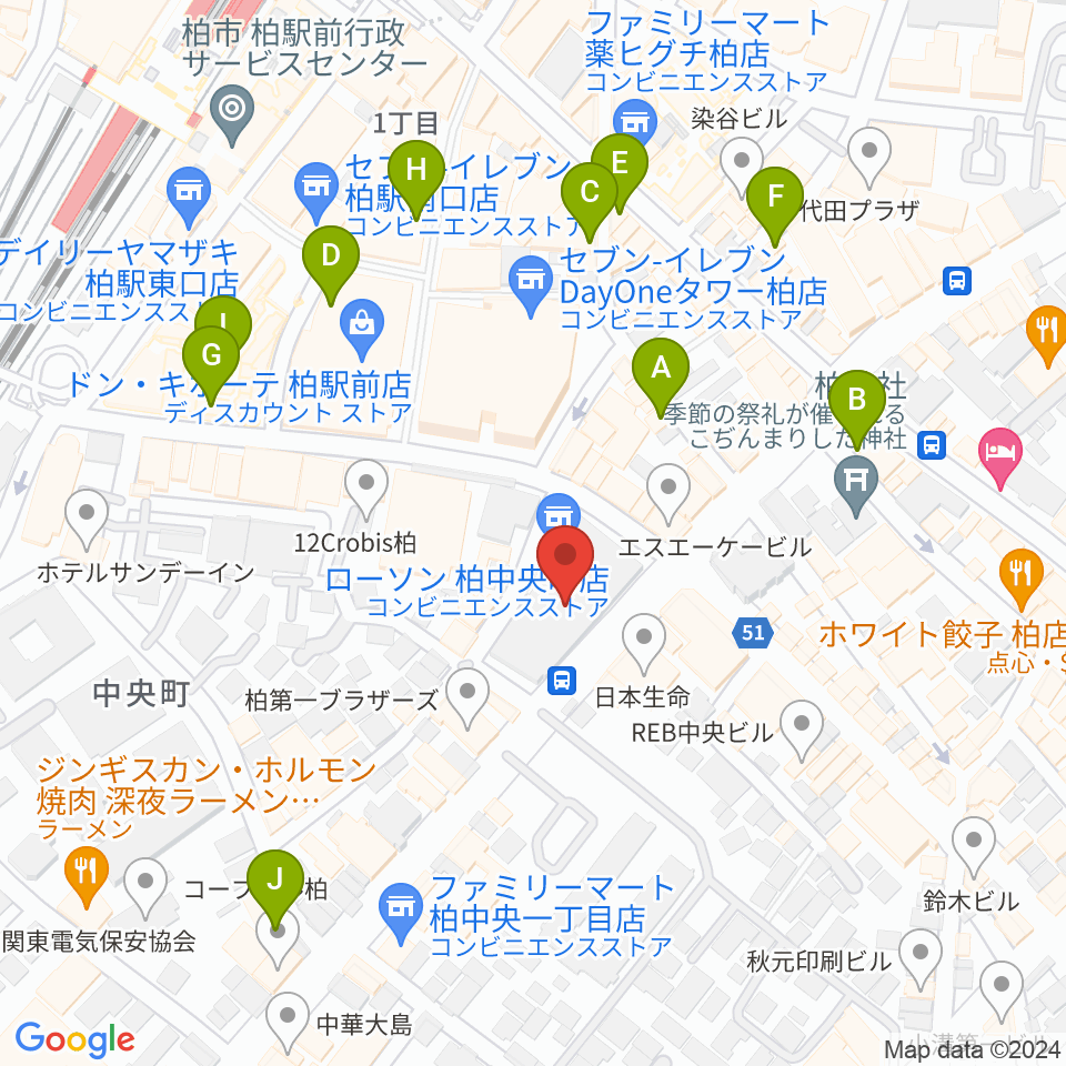ディスクユニオン柏店周辺のカフェ一覧地図