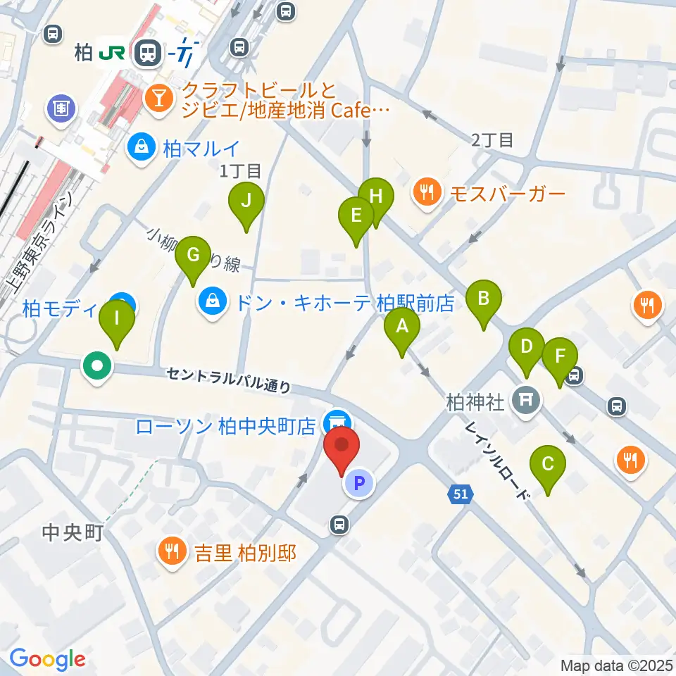 ディスクユニオン柏店周辺のカフェ一覧地図