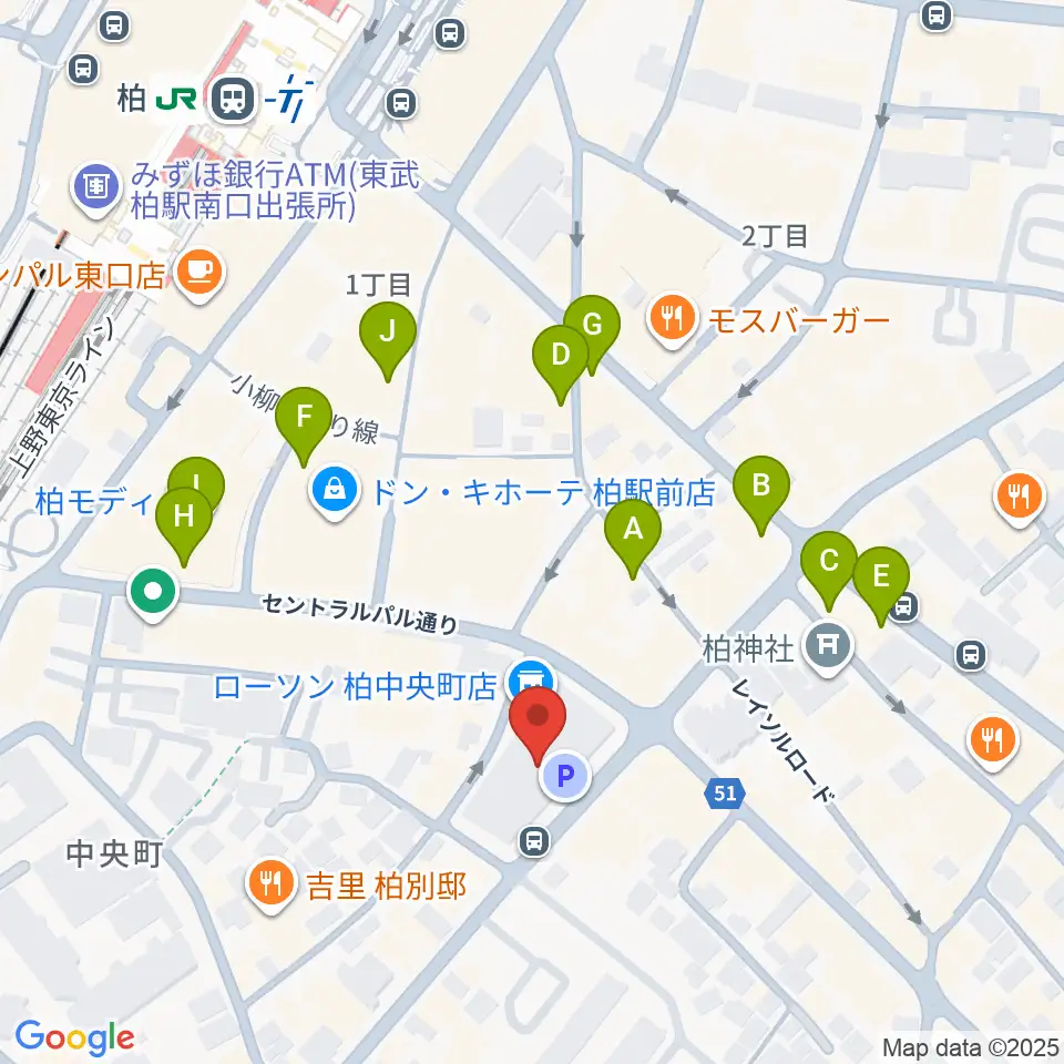 ディスクユニオン柏店周辺のカフェ一覧地図