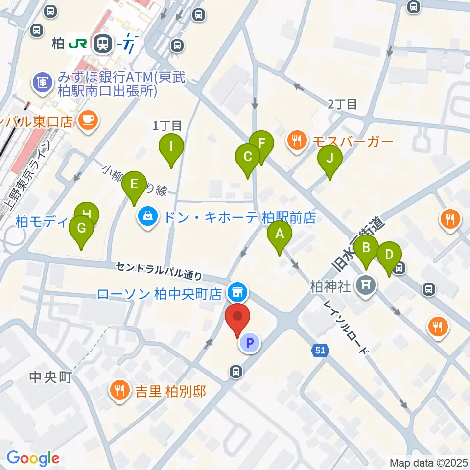 ディスクユニオン柏店周辺のカフェ一覧地図