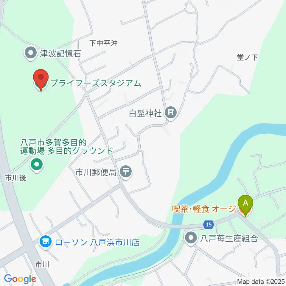 プライフーズスタジアム周辺のカフェ一覧地図