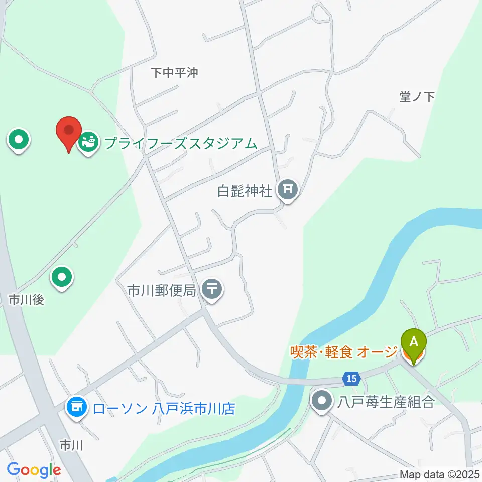 プライフーズスタジアム周辺のカフェ一覧地図