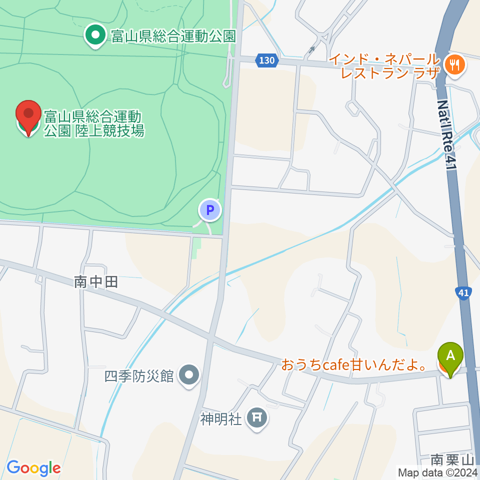 富山県総合運動公園陸上競技場周辺のカフェ一覧地図