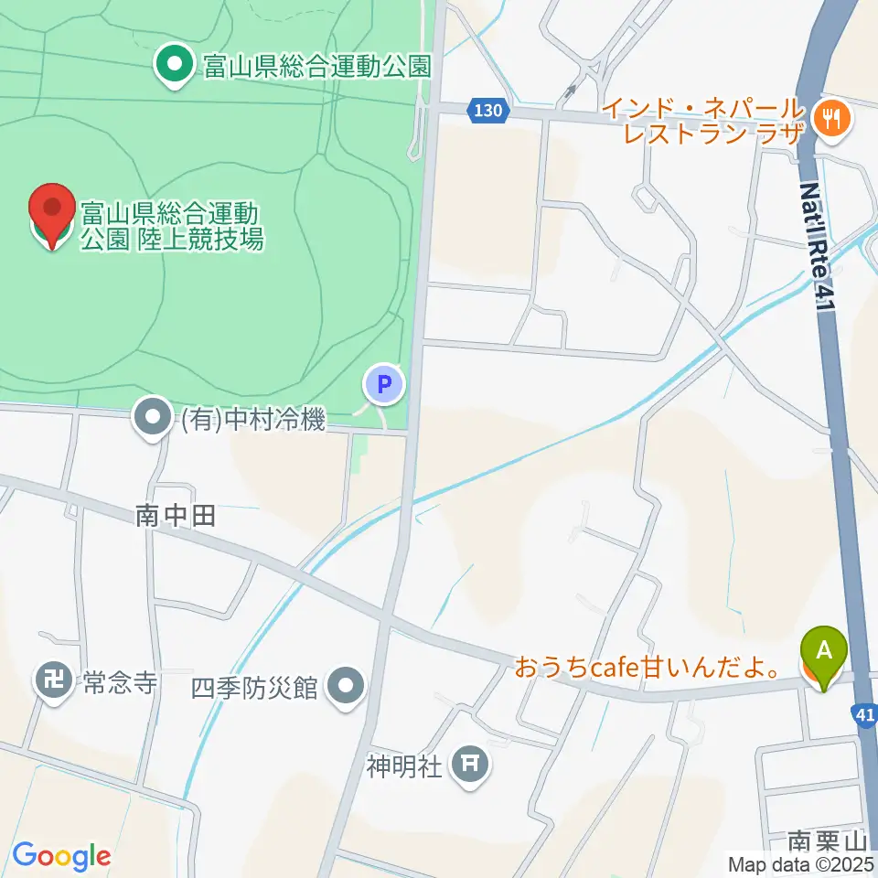 富山県総合運動公園陸上競技場周辺のカフェ一覧地図