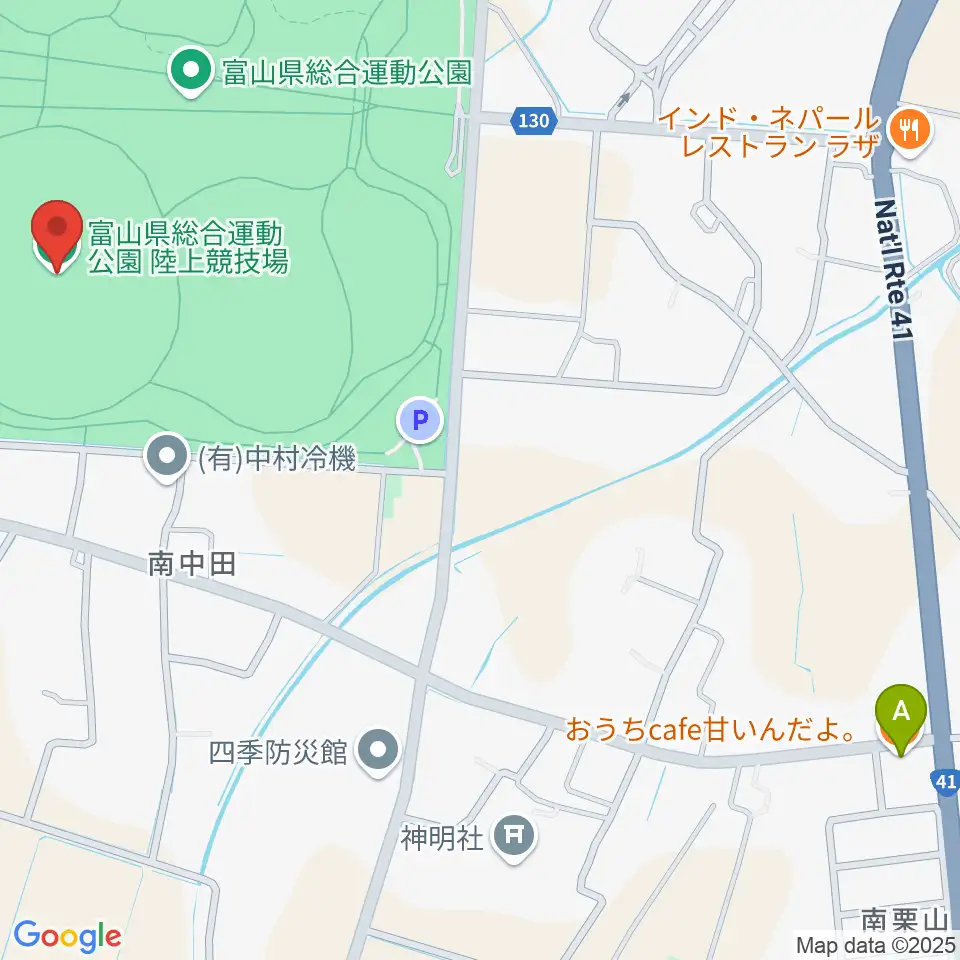 富山県総合運動公園陸上競技場周辺のカフェ一覧地図