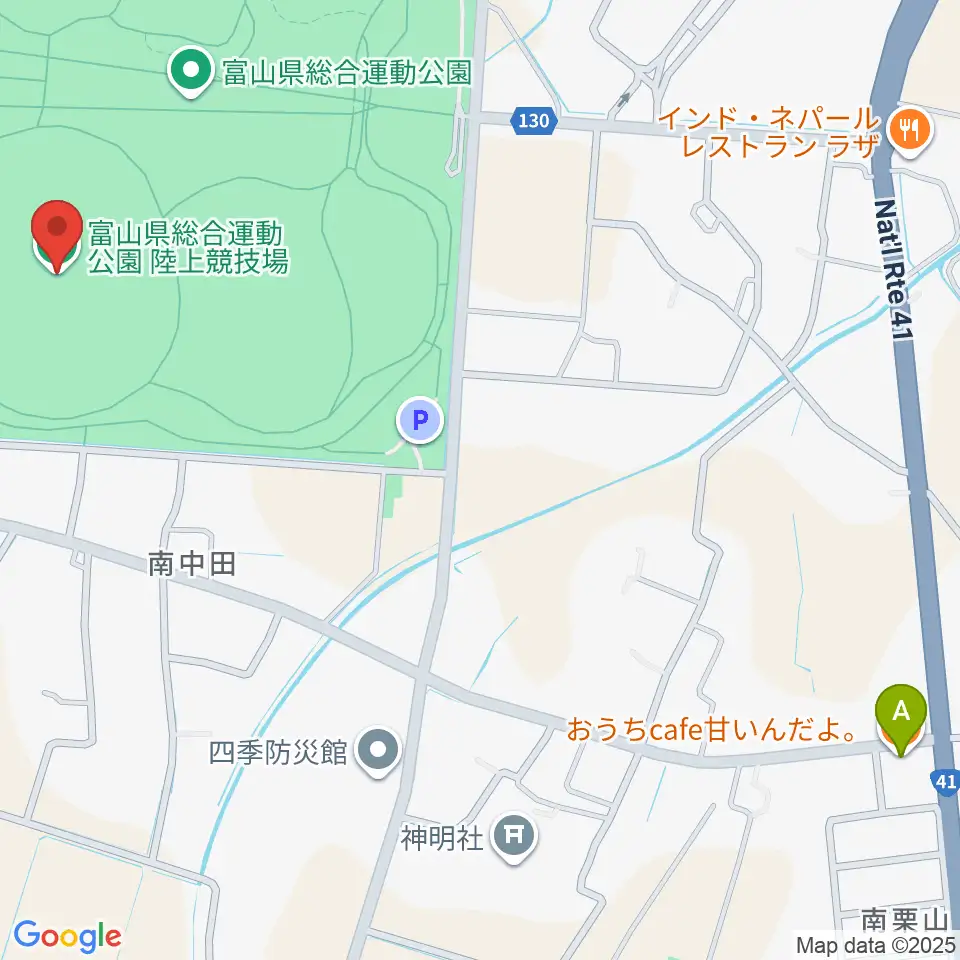 富山県総合運動公園陸上競技場周辺のカフェ一覧地図