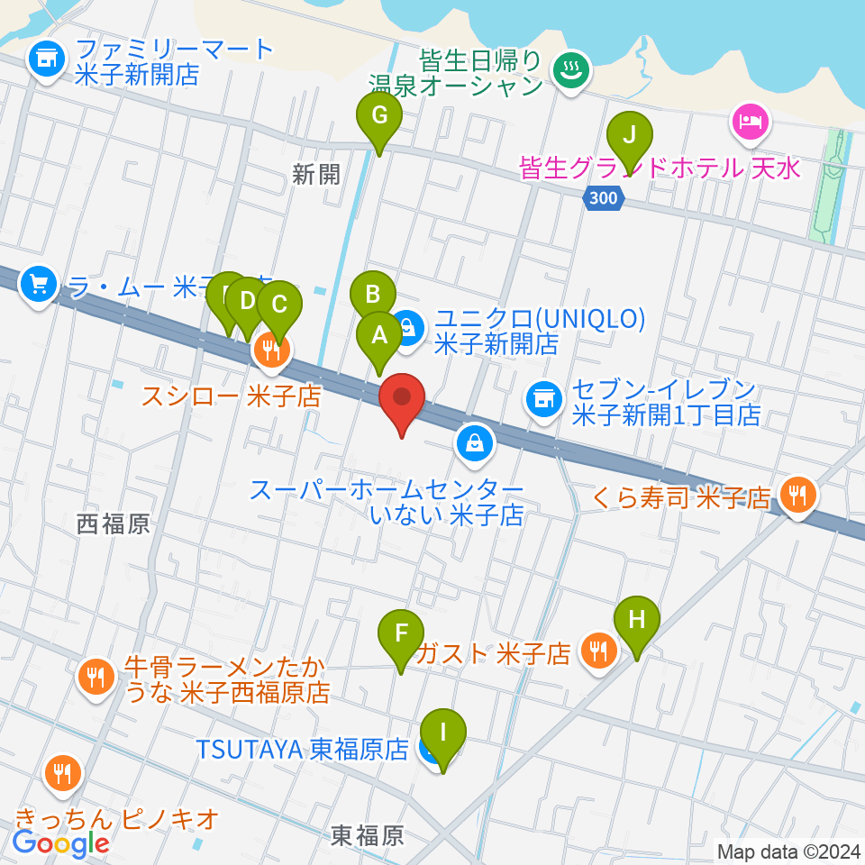 鳥取県立米子産業体育館周辺のカフェ一覧地図