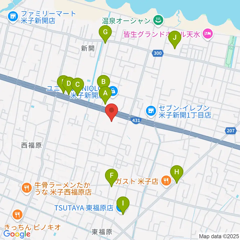 鳥取県立米子産業体育館周辺のカフェ一覧地図