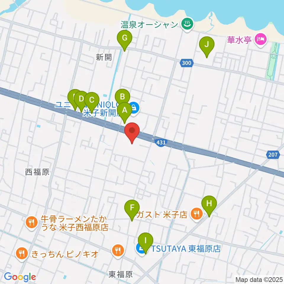 鳥取県立米子産業体育館周辺のカフェ一覧地図