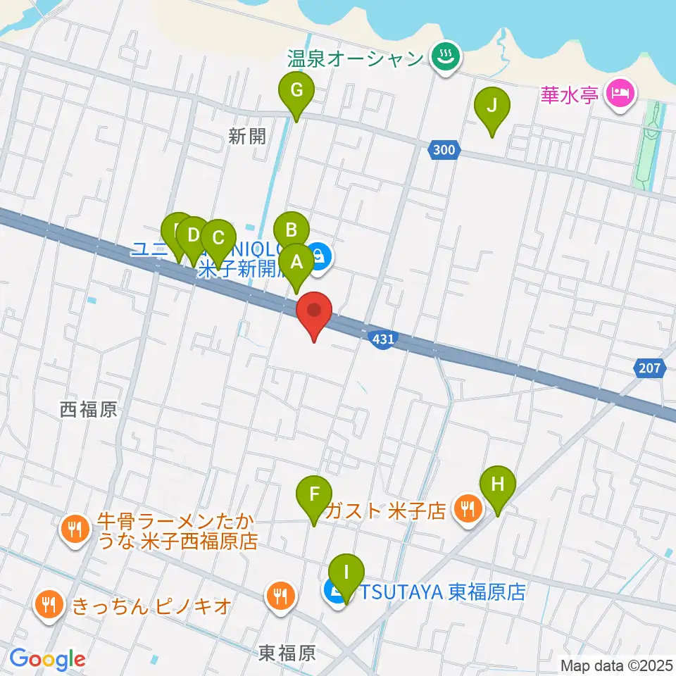 鳥取県立米子産業体育館周辺のカフェ一覧地図