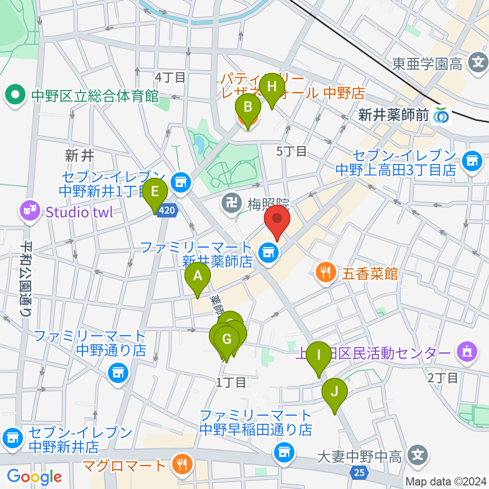 STUDIO LIFE周辺のカフェ一覧地図