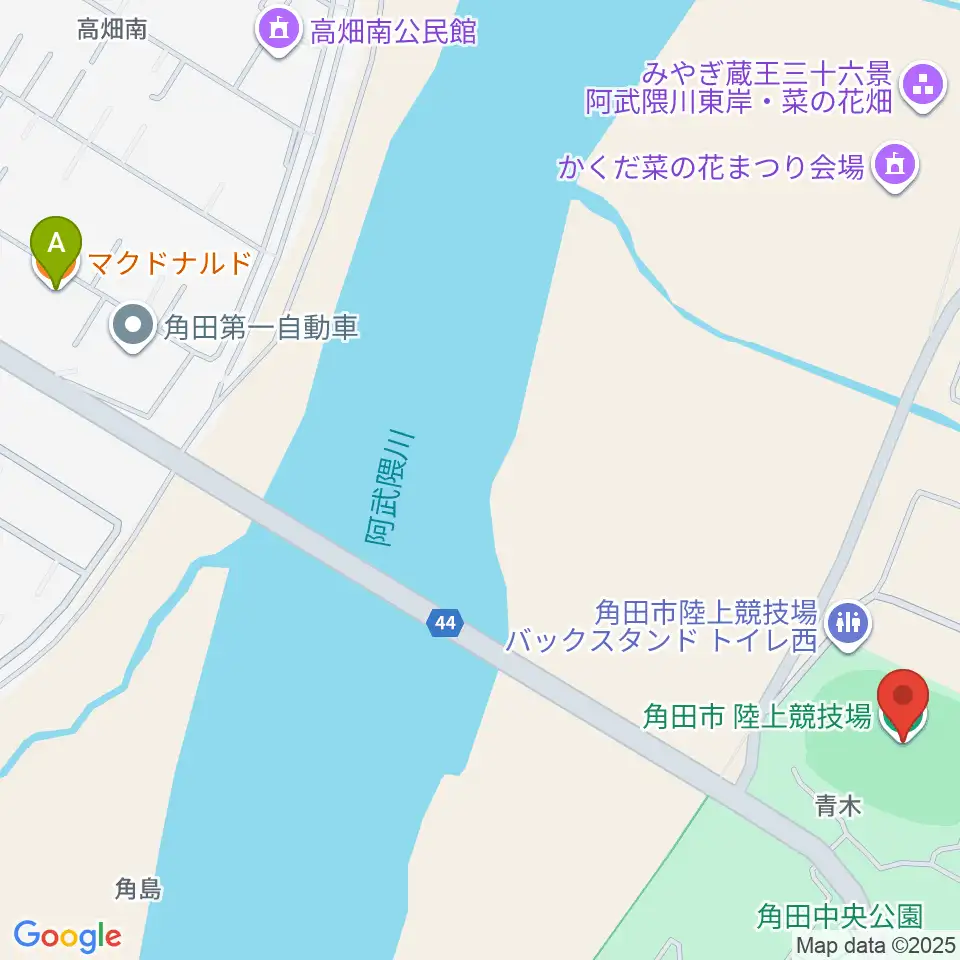 角田市陸上競技場周辺のカフェ一覧地図