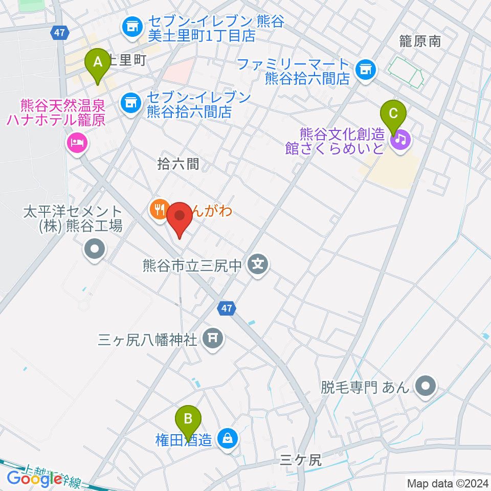 BROWN BUNNY STUDIO周辺のカフェ一覧地図