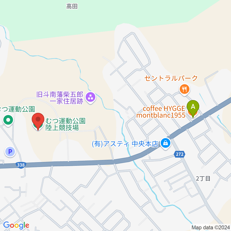 むつ運動公園陸上競技場周辺のカフェ一覧地図