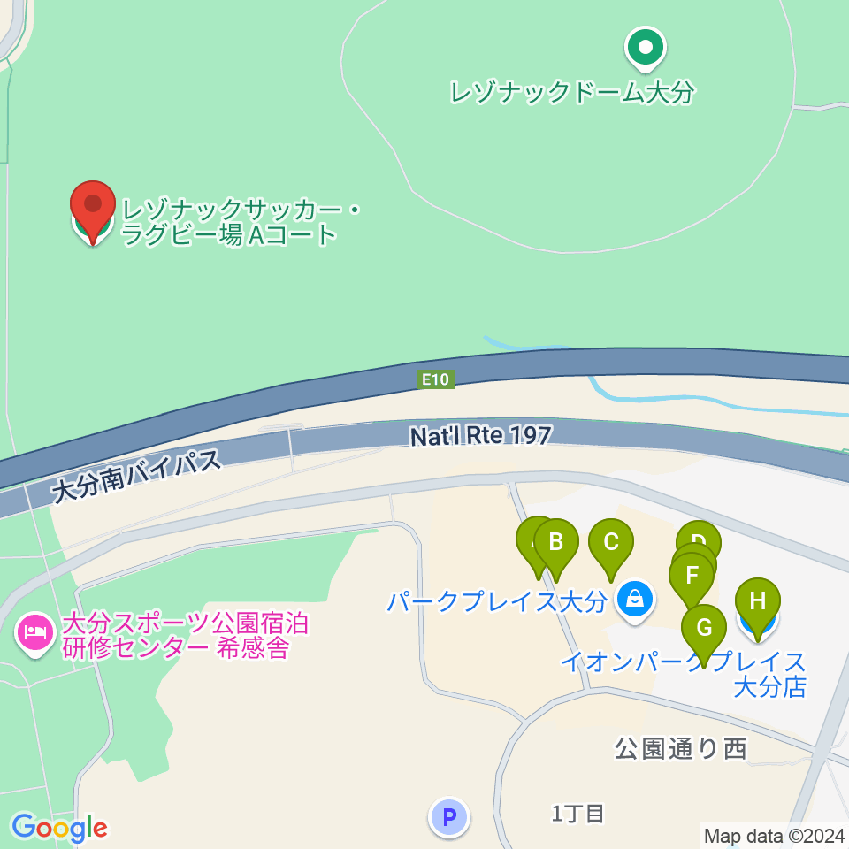 レゾナックサッカー・ラグビー場周辺のカフェ一覧地図