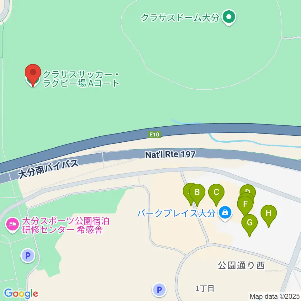 クラサスサッカー・ラグビー場周辺のカフェ一覧地図