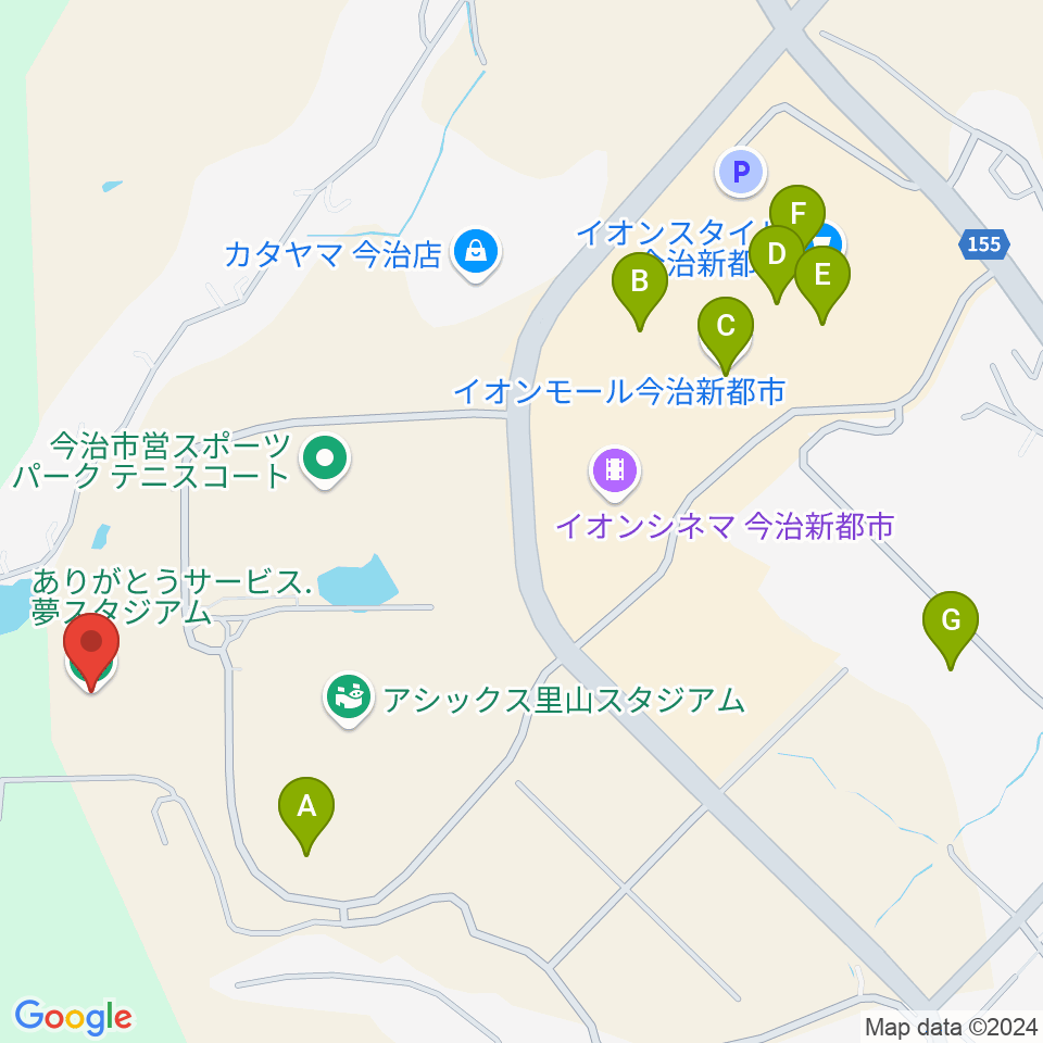 ありがとうサービス.夢スタジアム周辺のカフェ一覧地図