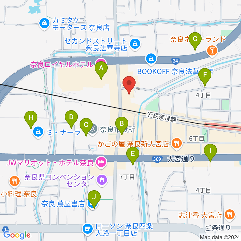 OneNoteミュージックスクール周辺のカフェ一覧地図