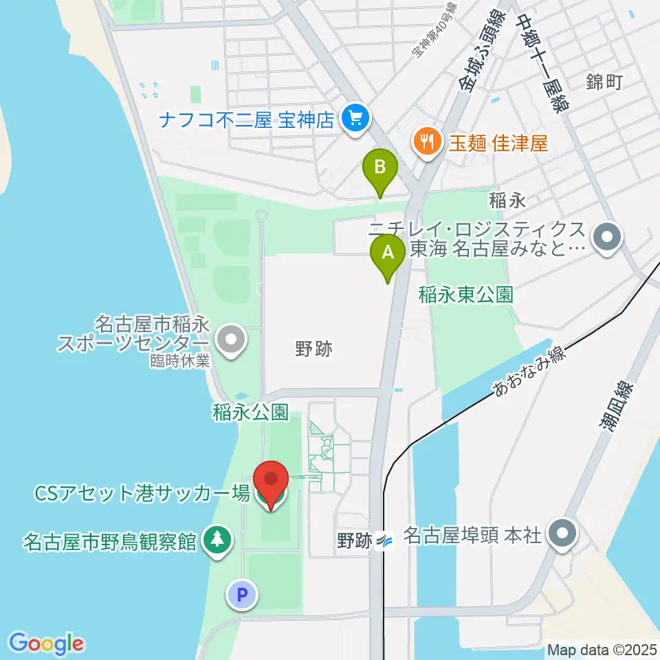 CSアセット港サッカー場周辺のカフェ一覧地図
