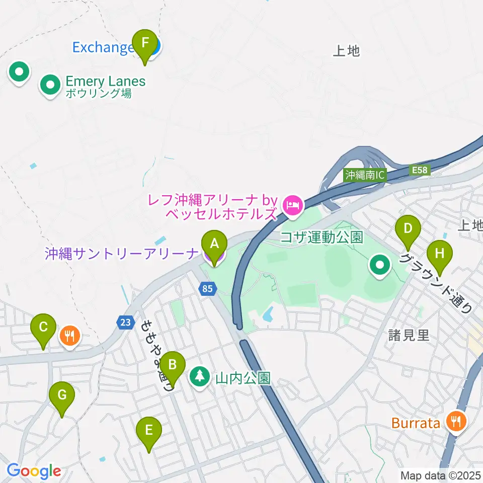 沖縄サントリーアリーナ周辺のカフェ一覧地図