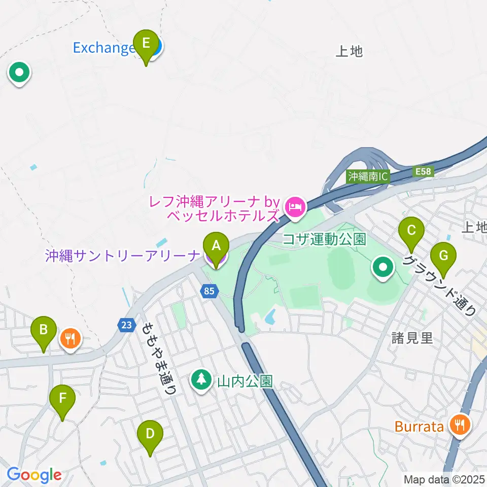沖縄サントリーアリーナ周辺のカフェ一覧地図