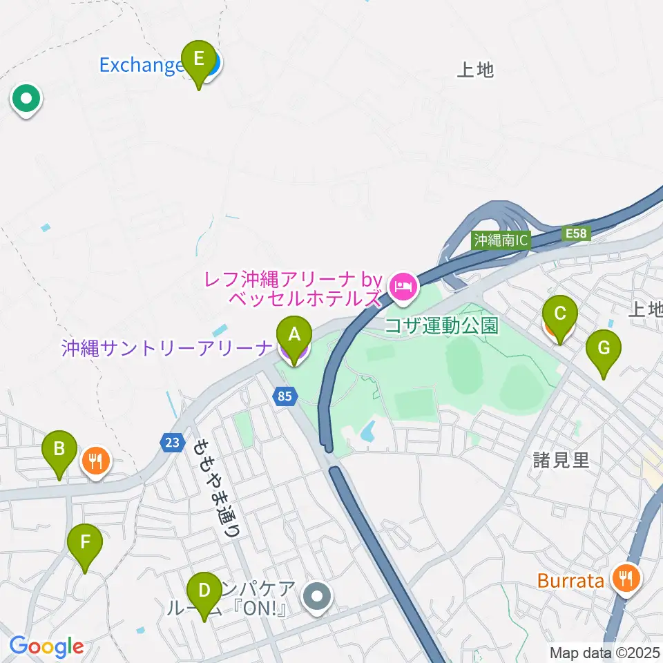 沖縄サントリーアリーナ周辺のカフェ一覧地図