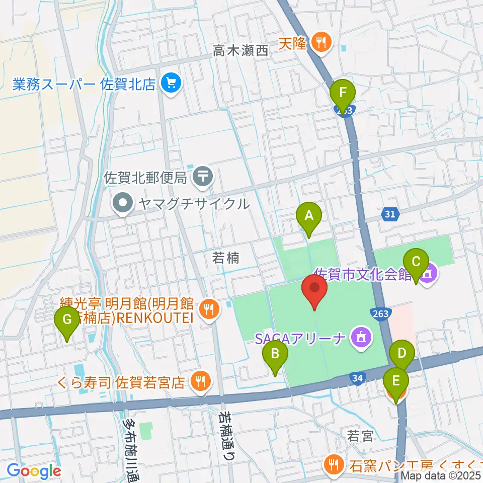 SAGAスタ(陸上競技場)周辺のカフェ一覧地図