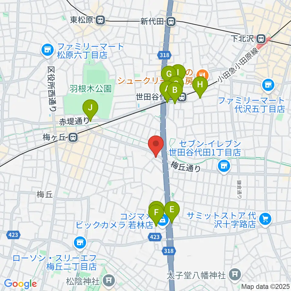 big turtle STUDIOS周辺のカフェ一覧地図
