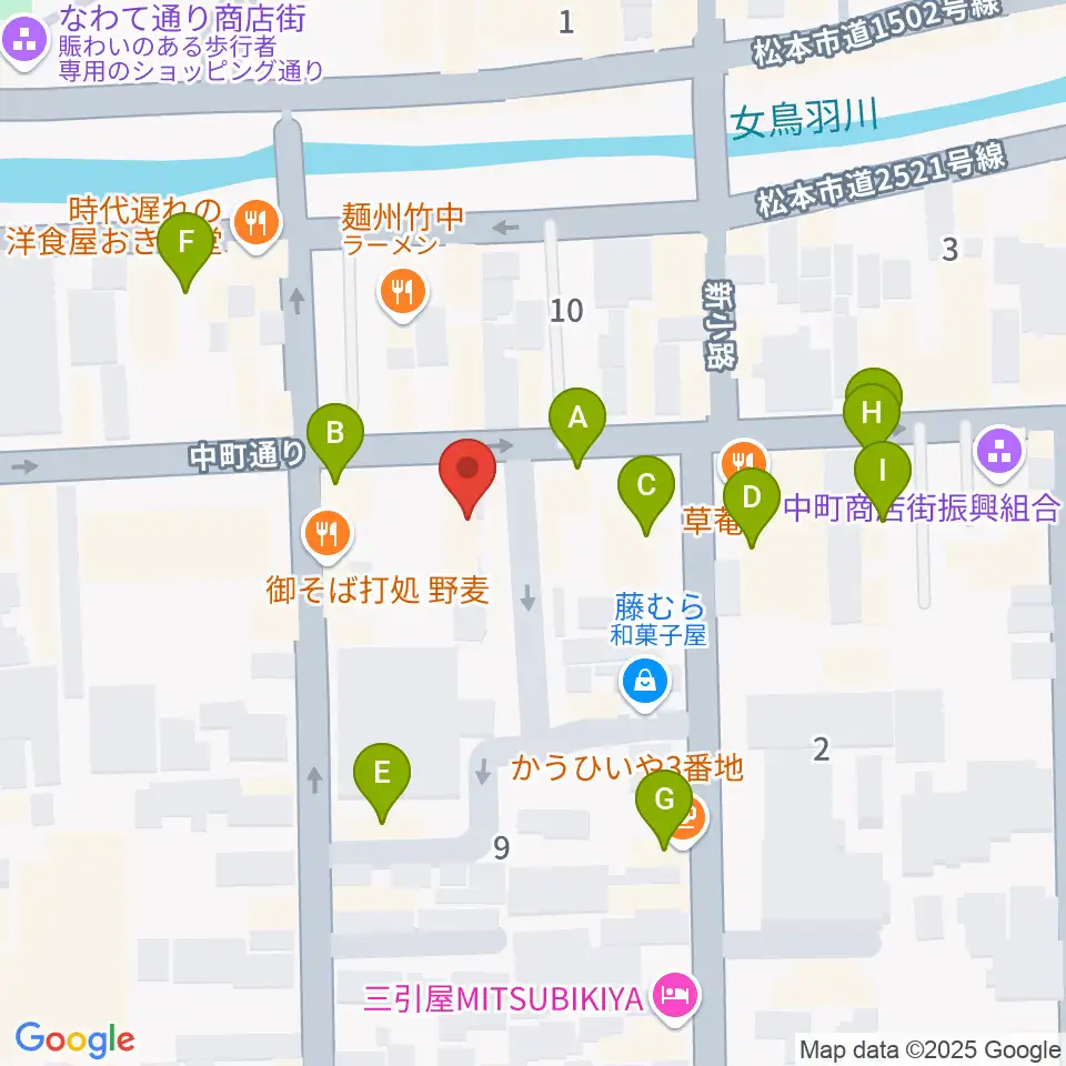 音楽社周辺のカフェ一覧地図