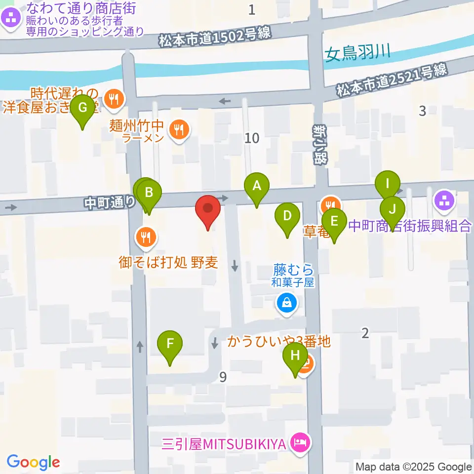 音楽社周辺のカフェ一覧地図